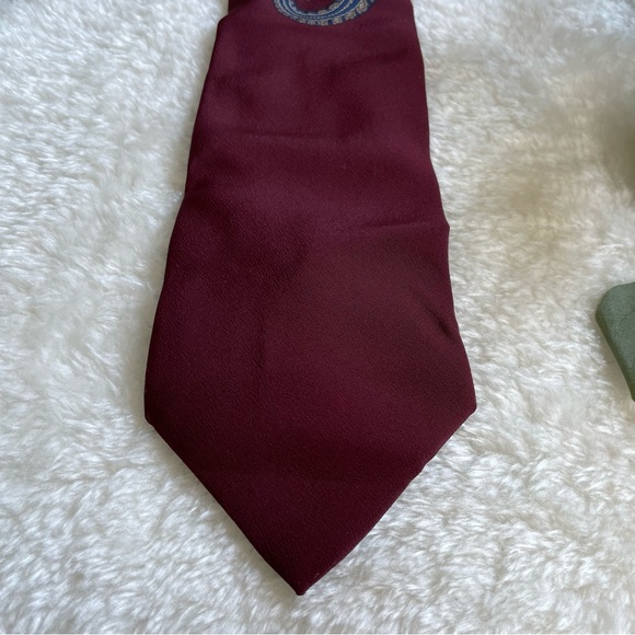 Pancaldi Dark Red Paisley Silk Tie - Picture 5 of 12